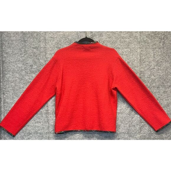Vintage PENDLETON Jacket Women's Large Bright Red Virgin Wool Full Front Zip - Picture 2 of 10